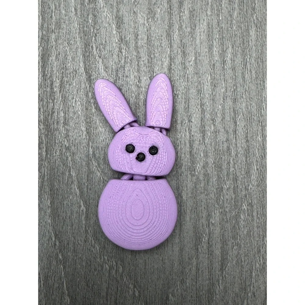 6 Pc - Easter Bunny‎ Fridge Magnets Fidget Articulated 3D Printed Rabbit Pastel